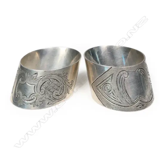 Two William Littlejohn & son (Wellington) silver napkin rings,